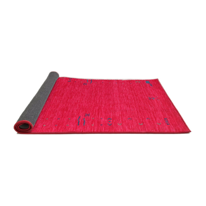 Tapis de zone rose contemporaine, Rond 4 pi