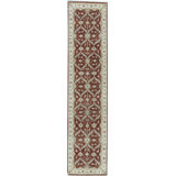 Hand-Knotted High-Quality Red and Ivory Runner