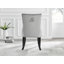 Tierra Modern Chrome Metal & Glass Round Dining Table Set with 2 Luxury Button Velvet Chairs-90277836