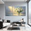 Plantes et fleurs, soleil, roses, vase, reflets, pétales, fond clair, ensemble de 3 impressions sur toile-953585670