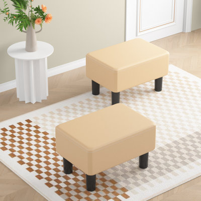 Petit tabouret rectangulaire de chambre à coucher avec repose-pieds