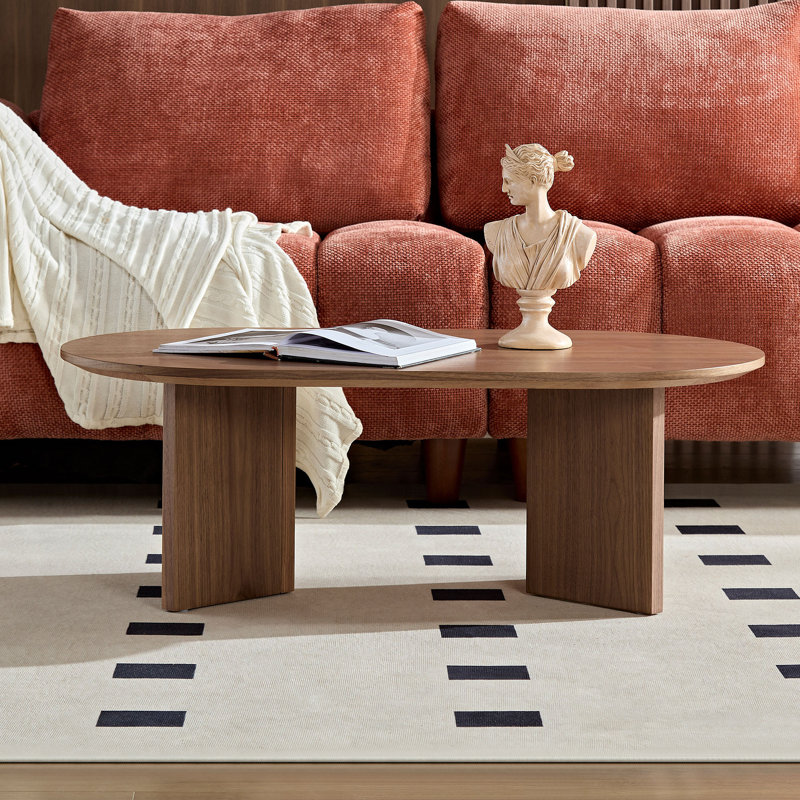 39,37 po moderne ovale Pigalle pour le salon, Walnut