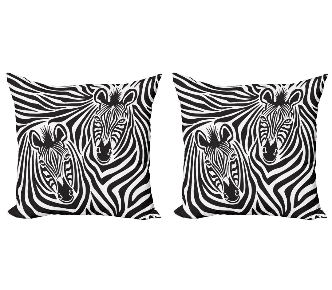 Dekokissen Kissenbezug, Zebras Augen und Gesicht, Safari, Charcoal Grau Weiß