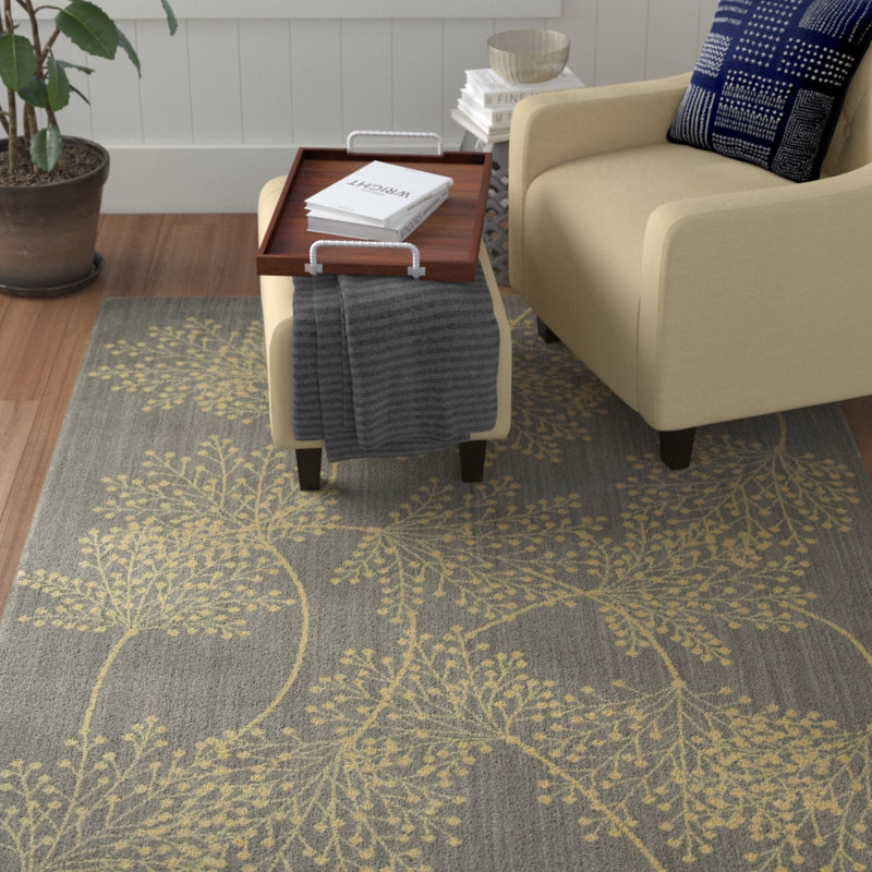 Hartville Viscose Floral Indoor Rug, Rectangle 9'6" x 13'
