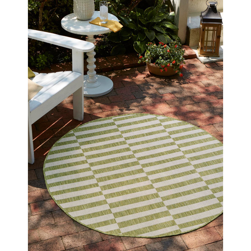 Altimari Striped Indoor Rug, Round 4'1"