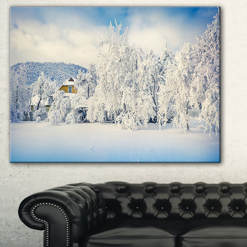 «White Winter Mountain Landscape», reproduction de photo sur toile tendue, H 20 po x l 20 po x P 1 po