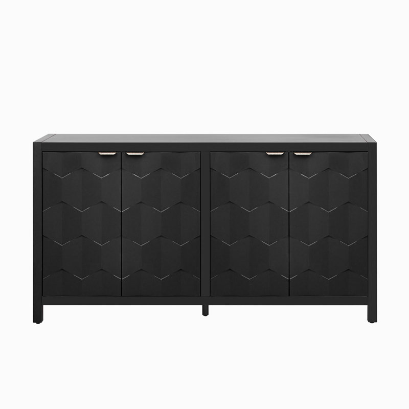 Console de rangement en bois, Noir