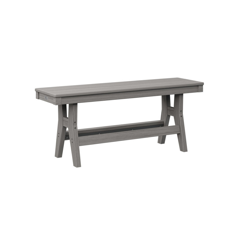 Banc portatif Berlin de 44 po, H 18 po x l 44 po x P 12,5 po, Bois flottant gris