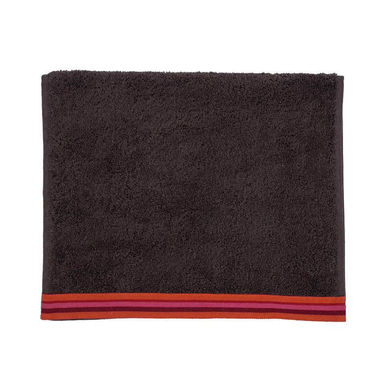 Serviette en coton Liwsi Lines, Brun