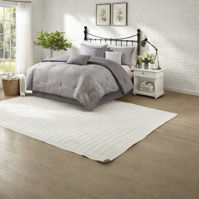Hypoallergenic Seersucker Bedding Sets, Polyester Grey Comfort For Home