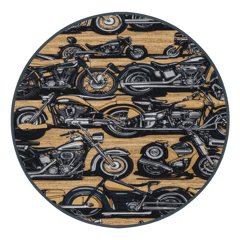 Tapis de transport noir lavable à la machine, Rond 6 pi