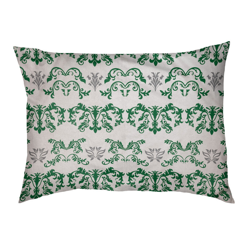 Coussin d'extérieur Houston Football Baroque, Grand (l 50 po x P 40 po x H 6 po), Vert / blanc / argent