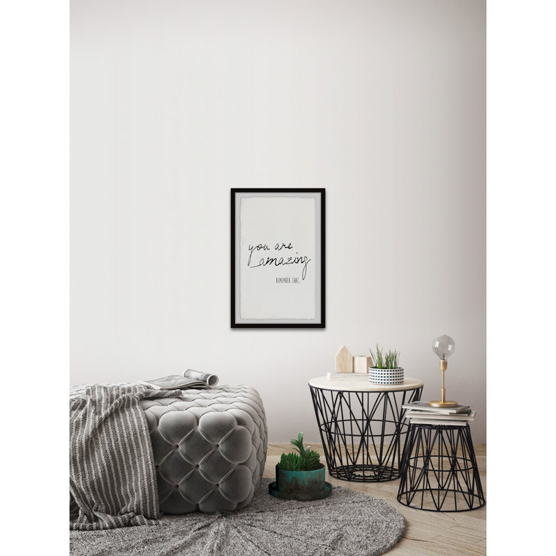 Reproduction d’art textuel sur papier « you are Amazing Remember that II » par Marmont Hill, H 45 po x L 30 po x P 1,5 po
