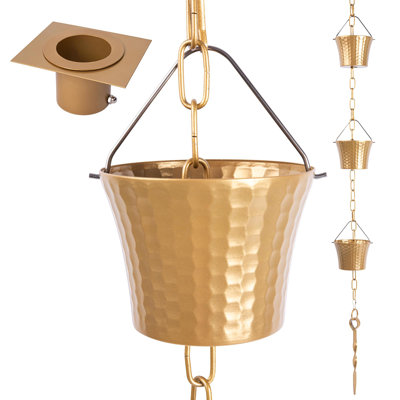 Wrought Iron Rain Chains Set 8.5 Ft