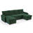 109.5" Sectional Sleeper Sofa With Pull Out Bed, U Shaped 5 Seater Modular Corduroy Sectional Sofa With 2 Storage Chaise Lounges,Cup Holders And USB Ports-1571945327