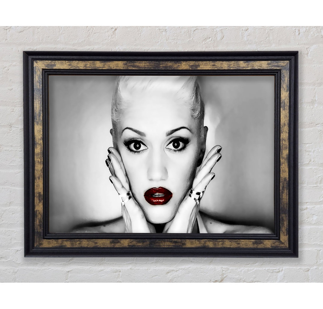 Gwen Stefani Red Lips - Bilderrahmen Kunstdrucke