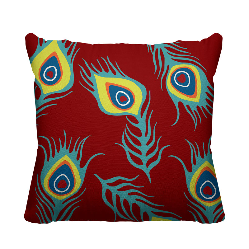 Housse et insert de coussin d'extérieur carré Lake, Rouge, H 17 po x l 17 po