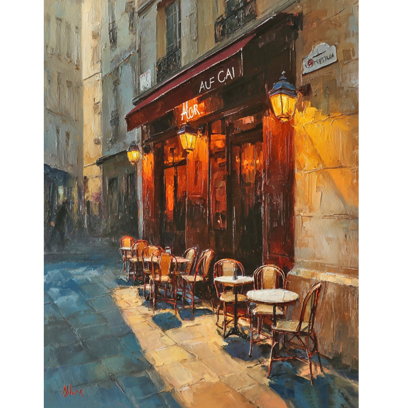 «Paris Bistro Terrace», art mural sur toile tendue