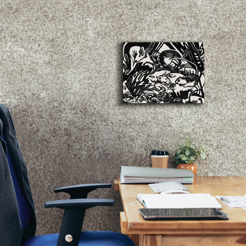  «Animal Legend Woodcuts 2» par Franz Marc, art mural sur toile, 16 po x 12 po, H 12 po x l 16 po