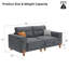 Canapé moderne avec causeuse et assise profonde, causeuse en chenille pour le salon, petit canapé 2 places rembourré-2015925291
