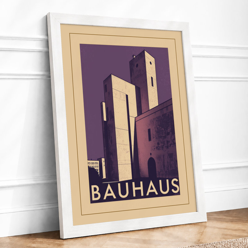 Bauhaus Tower Art Deco - Framed Print, A4 - 29.7 x 21.0 cm, White
