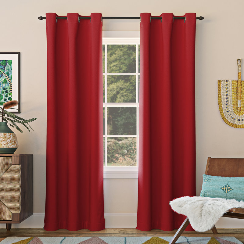 Blackout Grommet Curtain Panel - Basics by Wayfair™, Red, 54" W x 95" L