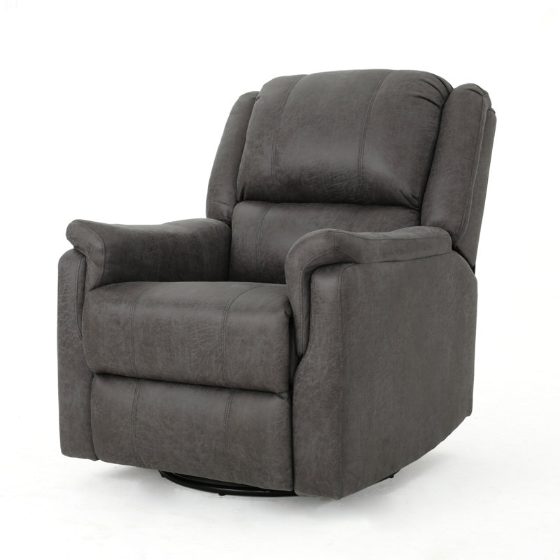 Fauteuil inclinable pivotant Themba, Microfibre ardoise / microsuède