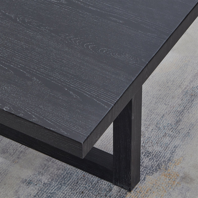 Table de bout contemporaine Luno, H 22 po x l 22 po x P 22 po, Noir, Bois