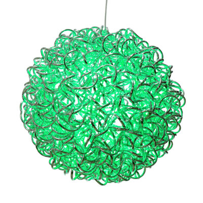 Latitude Run® 10" Spiral LED RGB Silver Aluminum Ball 80 Lights