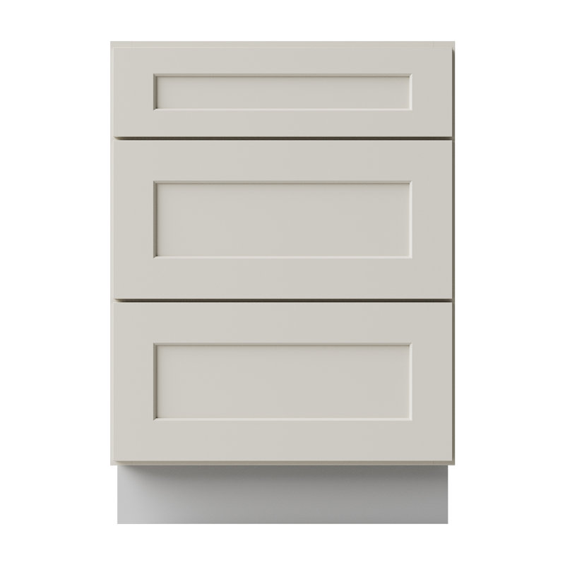 Armoire de cuisine en bois massif prête à assembler, 24", Crème Shaker