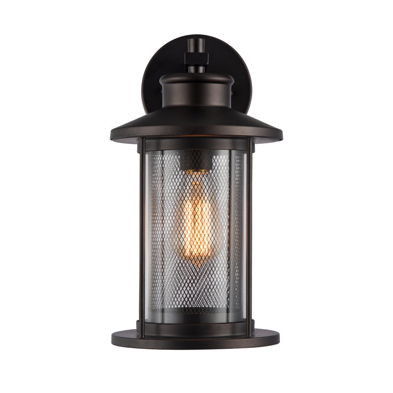 Lanterne murale d'extérieur 1 lumière Emery, H 14 po x l 7,5 x P 8,75, Bronze huilé