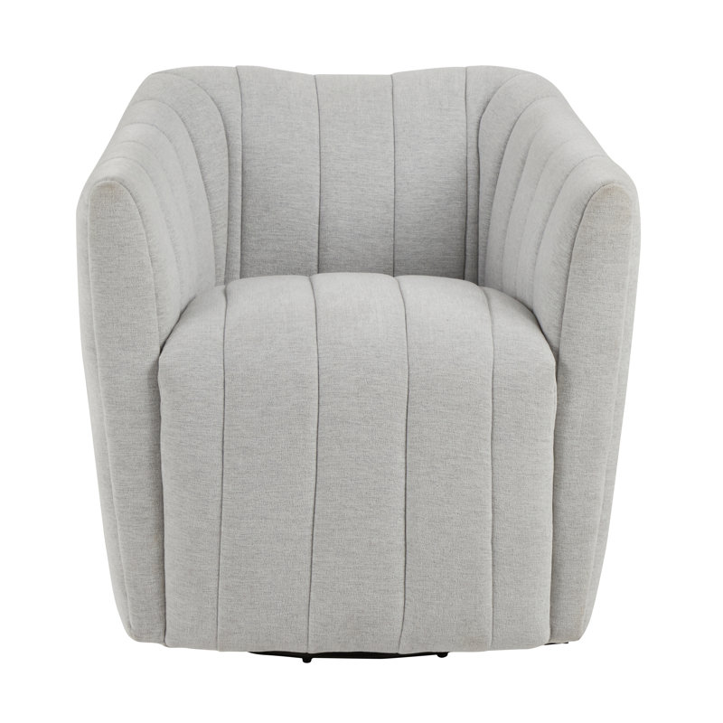 Finley Upholstered Swivel Accent Chair, Light Gray