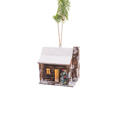 Geart Cabin Lighted with Christmas Tree Holiday Shaped Ornament -  The Holiday AisleÂ®, E954890A92E846FF8051960B955614E2