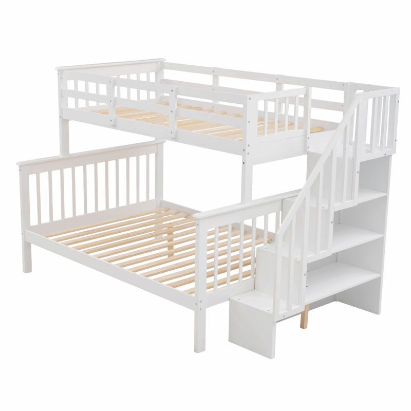 Lit simple avec rangement pour enfant Girand, Blanc