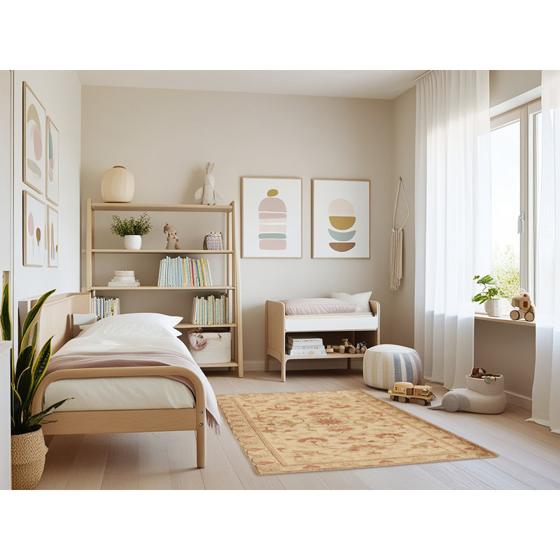Tapis traditionnel beige / brun clair Hadly, Rectangle 4 pi x 6 pi