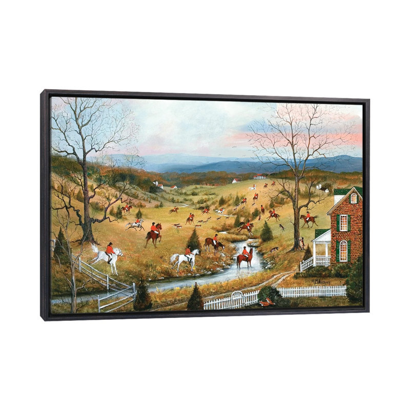 «Out Foxed», reproduction d'art sur toile encadrée, 60" x 40", Framed Canvas, Distressed Black