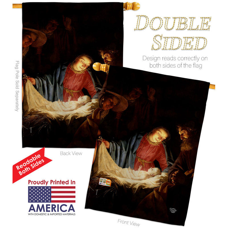 Double Sided 40'' H x 28'' W Polyester Flag Set