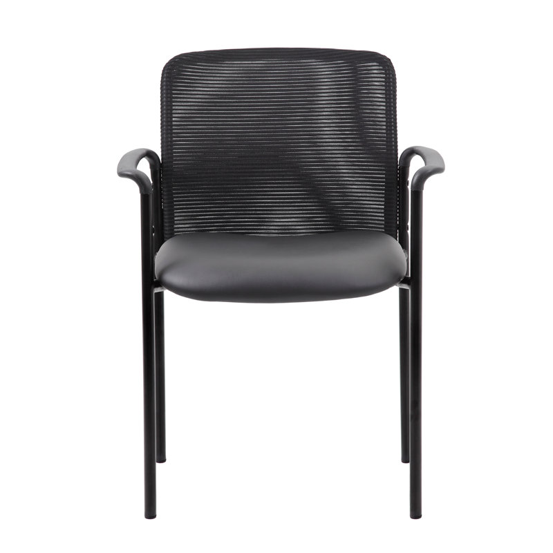 Naliah Stackable Metal Seat Reception Chair with Metal Frame