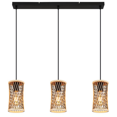 3 - Light Matte Black Geometric Pendant