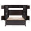 Lit double en bois avec armoire et tablette tout-en-un, espresso