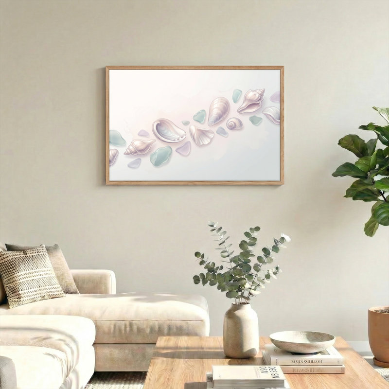 «Seashell», reproduction d'art sur toile, ensemble de 1, Naturel, H 32 po x l 48 po