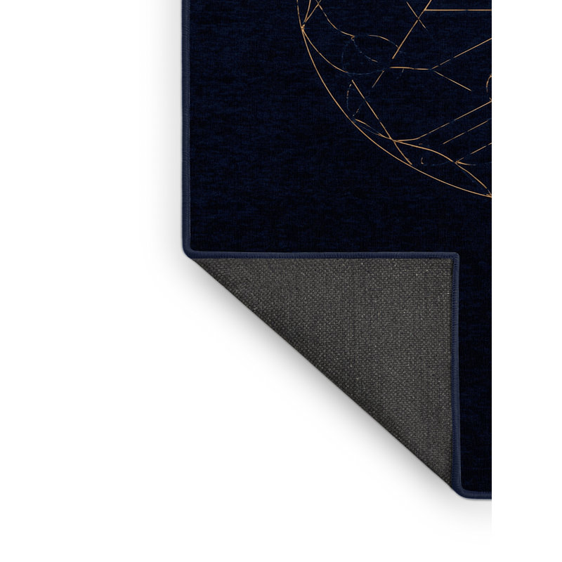 Tapis bleu doux et moelleux à motif géométrique Pitkin, 8 x 12
