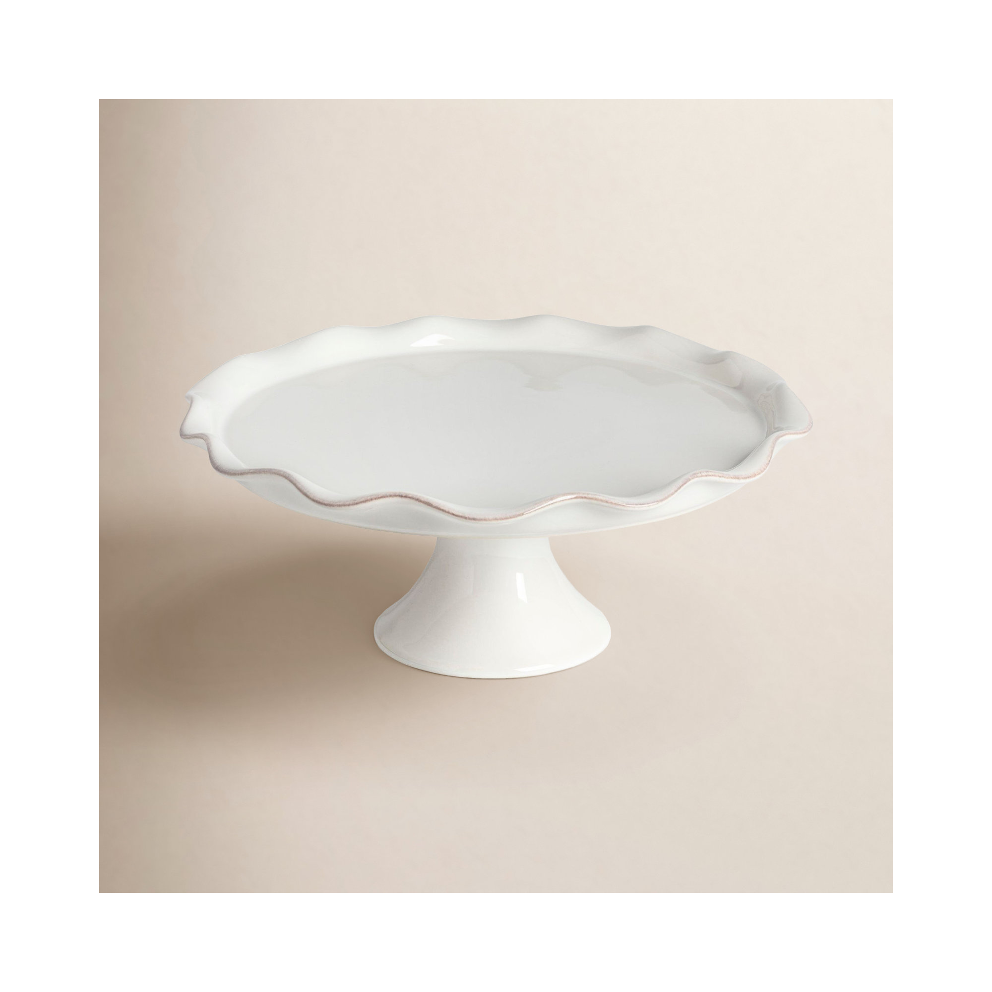 Cook & Host Stoneware Cake Stand, White