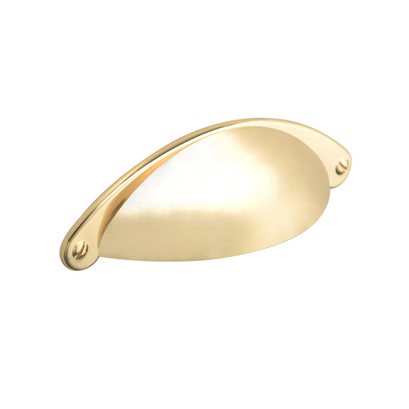 Utopia Alley Elgin Bin Pull Handle - Decorative Cabinet Drop Pull Handles For Cabinets And Drawers - Vintage Cabinet Hardware With Hand Finished Polished Gold - Metal Drawer Pull Handle, 2.5" Centre To Centre (Set Of 5)