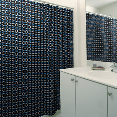 Rideau de douche simple hexagonal classique