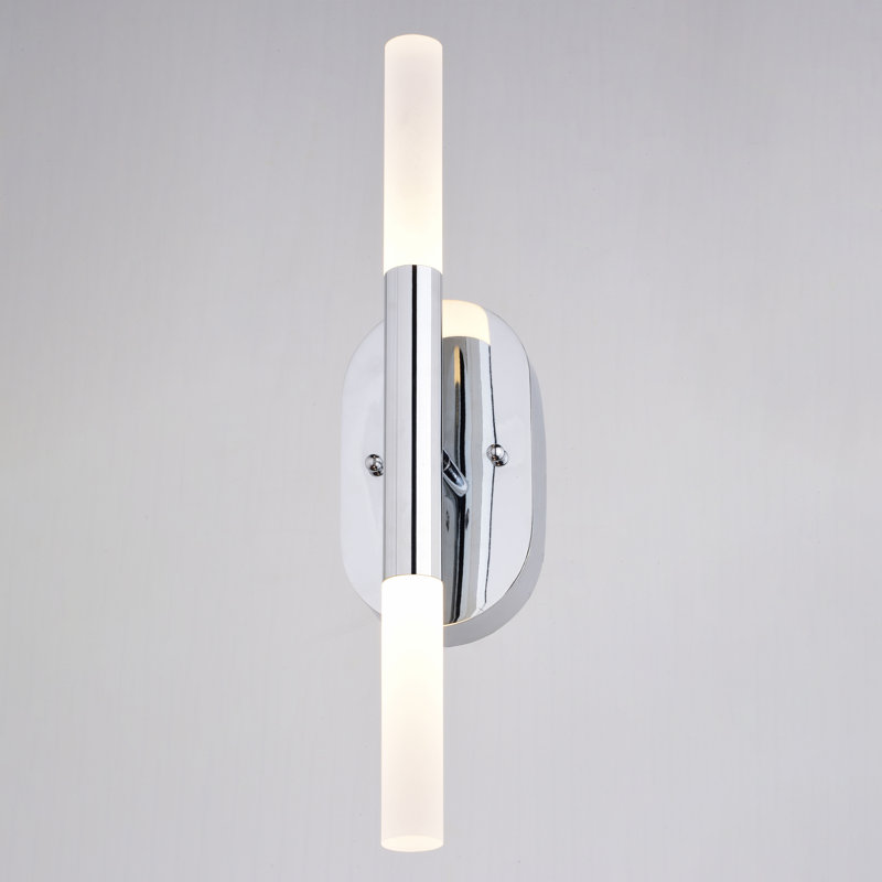 Luminaire de salle de bain intégré à DEL 2 lumières Traviona, Chrome