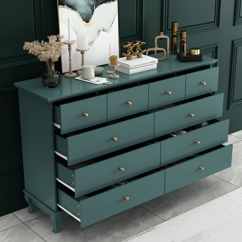 Brienne 55.1'' W 10 - Drawer Dresser, Blue