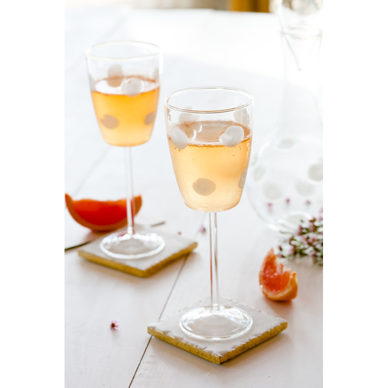 Drop Handmade Wine Glass, White
