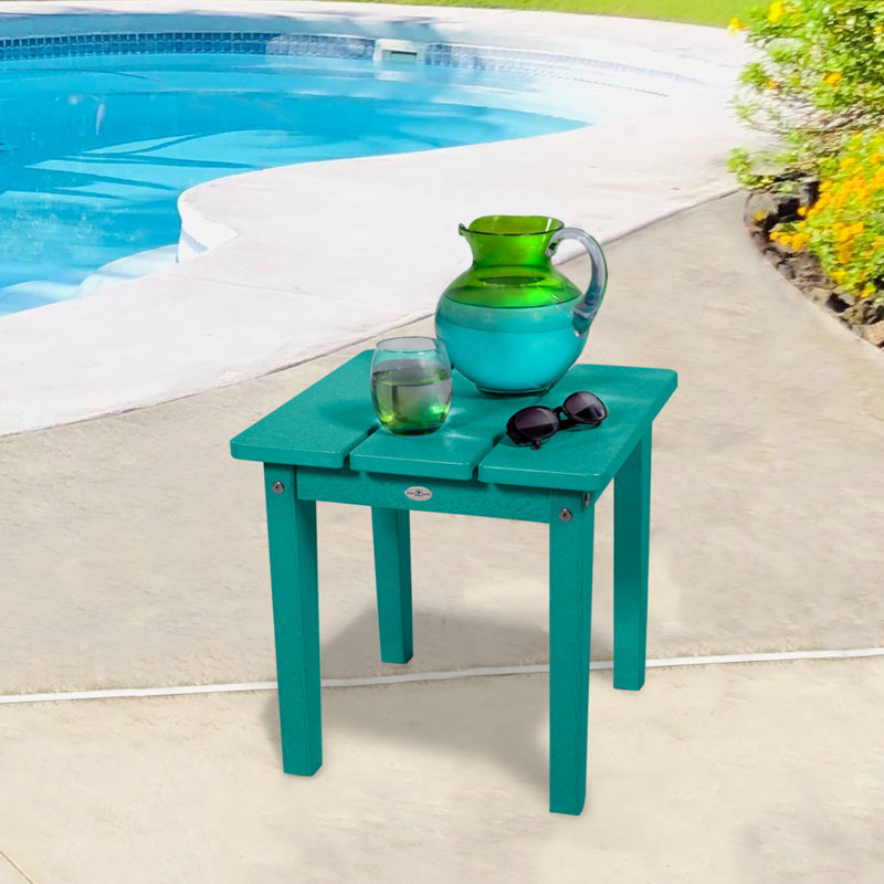 Middendorf Adirondack Outdoor Patio Table, Seaglass Blue, 17" H x 17" W x 17" D