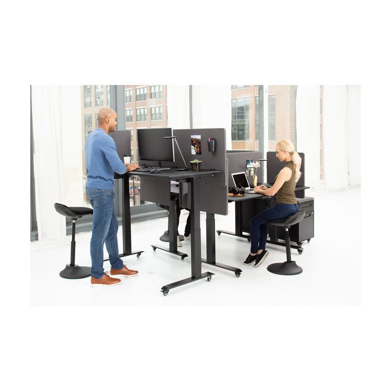 Cloison de bureau en tissu 1 panneau, H 23,63 po x l 47,25 po x P 2,8 po, Gris cendré